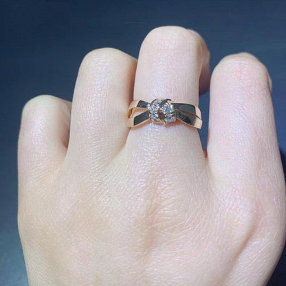 [LUXE] ANILLO LIENS ORO ROSA DIAMANTE