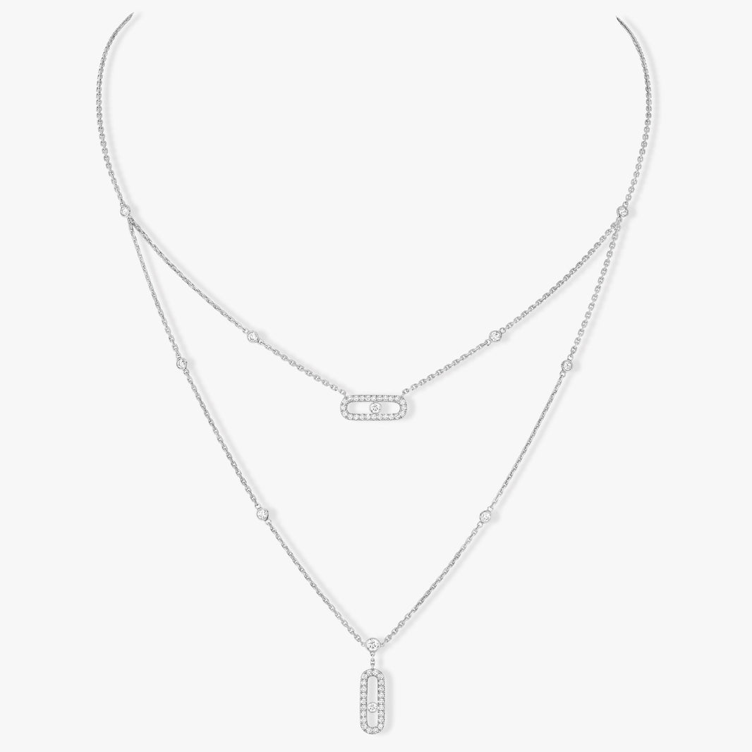 [LUXE] MOVE 2 ROW DIAMOND NECKLACE