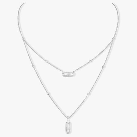 [LUXE] MOVE 2 ROW DIAMOND NECKLACE