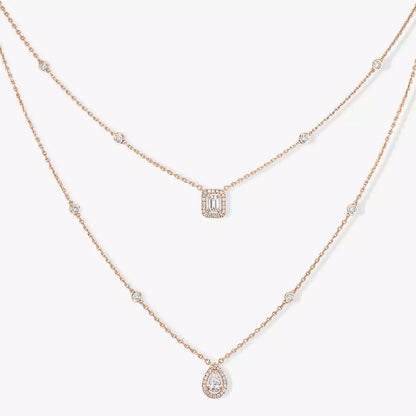 [LUXE] Diamond Necklace My Twin 2 Rows