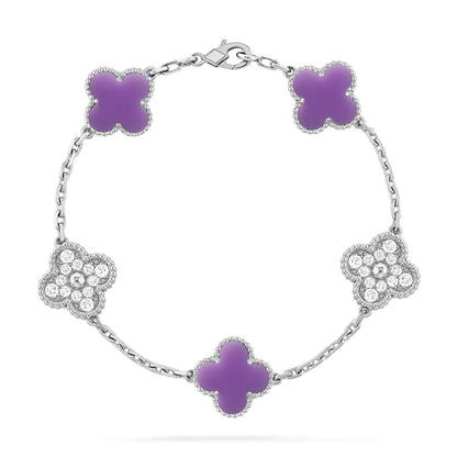 [LUXE]CLOVER 5 MOTIF LIGHT PURPLE BRACELET COLLECTION