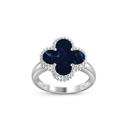 COLECCIÓN DE ANILLOS DE PLATA DE TRÉBOL [LUXE]