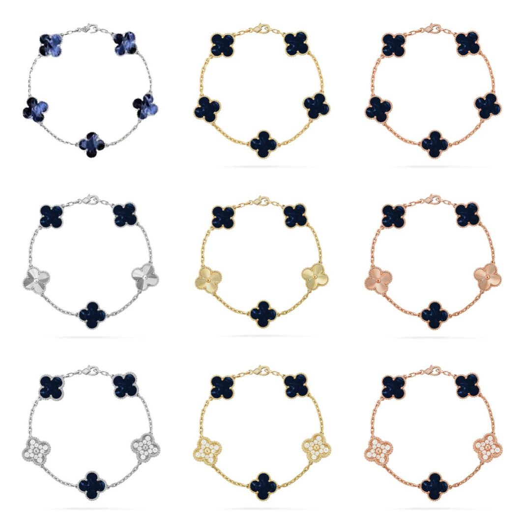 [LUXE]CLOVER 5 MOTIF PIETERSITE BRACELET COLLECTION