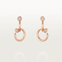 [LUXE] JUSTE HALF DIAMOND DOUBLE EARRINGS