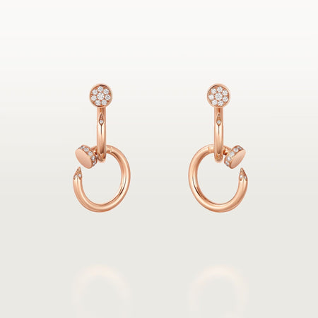[LUXE] JUSTE HALF DIAMOND DOUBLE EARRINGS