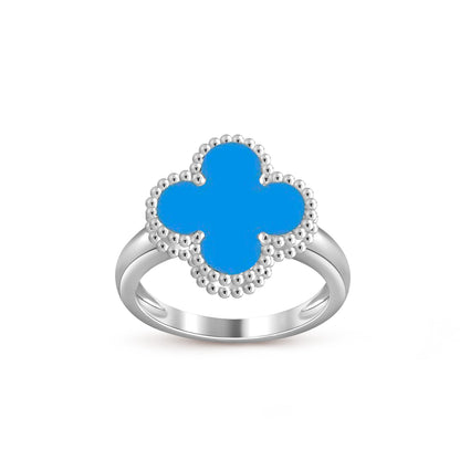 COLECCIÓN DE ANILLOS DE PLATA DE TRÉBOL [LUXE]