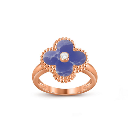 [LUXE] ANILLO DE DIAMANTE TRÉBOL COLECCIÓN ORO ROSA
