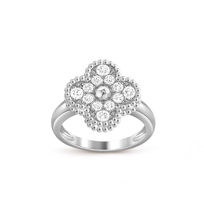 COLECCIÓN DE ANILLOS DE PLATA DE TRÉBOL [LUXE]