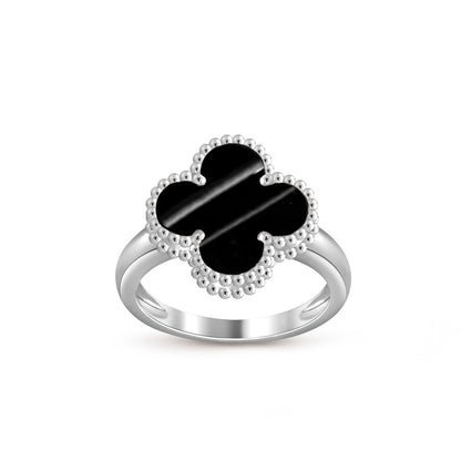 COLECCIÓN DE ANILLOS DE PLATA DE TRÉBOL [LUXE]