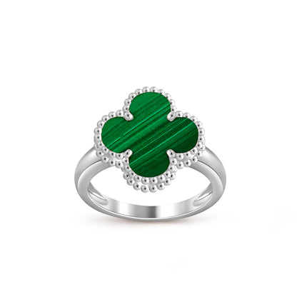 COLECCIÓN DE ANILLOS DE PLATA DE TRÉBOL [LUXE]