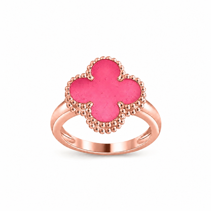 [LUXE]NEW CLOVER PINK ENAMEL RINGS