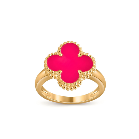 [LUXE]NEW CLOVER PINK ENAMEL RINGS