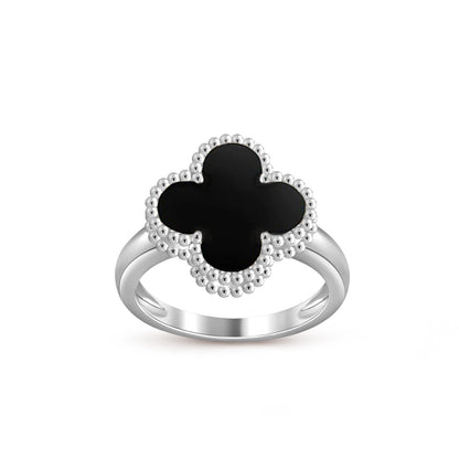 COLECCIÓN DE ANILLOS DE PLATA DE TRÉBOL [LUXE]