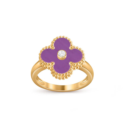 [LUXE] ANILLO DE DIAMANTES DE TRÉBOL COLECCIÓN ORO