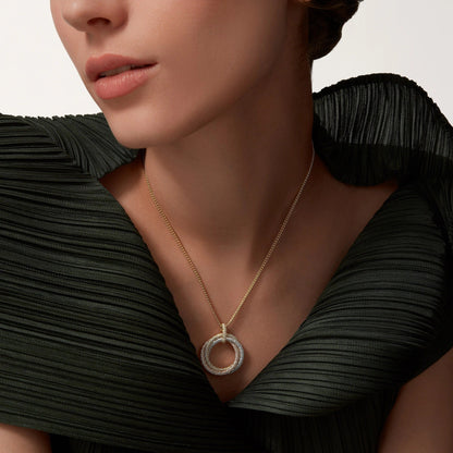[LUXE] TRINITY LARGE FULL DIAMOND  NECKLACE