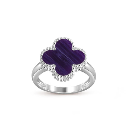 COLECCIÓN DE ANILLOS DE PLATA DE TRÉBOL [LUXE]