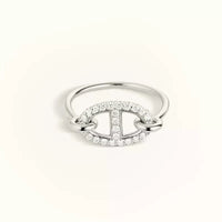 [LUXE]ANILLO PEQUEÑO DE PLATA CON DIAMANTES RONDE