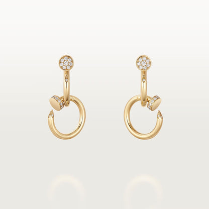 [LUXE] JUSTE HALF DIAMOND DOUBLE EARRINGS