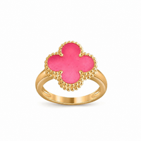 [LUXE]NEW CLOVER PINK ENAMEL RINGS