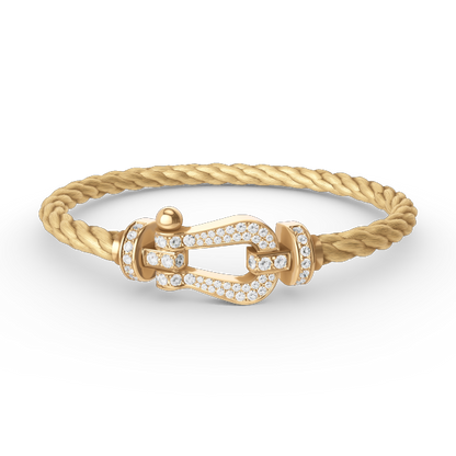 [LUXE]FORCE PULSERA DE ORO CON HERRADURA GRANDE Y DIAMANTES