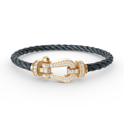 [LUXE]FORCE PULSERA DE ORO CON HERRADURA GRANDE Y DIAMANTES