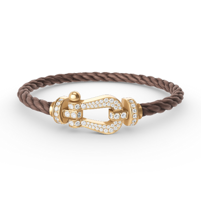 [LUXE]FORCE PULSERA DE ORO CON HERRADURA GRANDE Y DIAMANTES