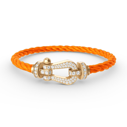 [LUXE]FORCE PULSERA DE ORO CON HERRADURA GRANDE Y DIAMANTES