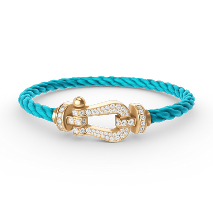 [LUXE]FORCE PULSERA DE ORO CON HERRADURA GRANDE Y DIAMANTES