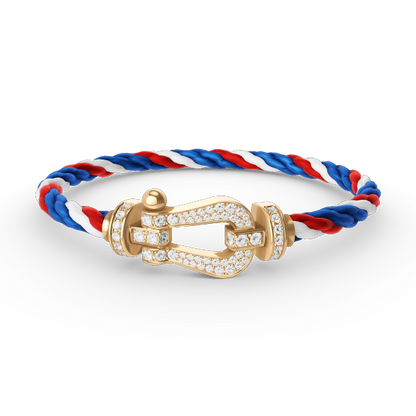 [LUXE]FORCE PULSERA DE ORO CON HERRADURA GRANDE Y DIAMANTES