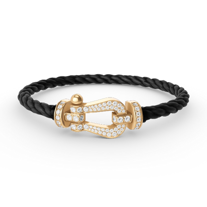 [LUXE]FORCE PULSERA DE ORO CON HERRADURA GRANDE Y DIAMANTES