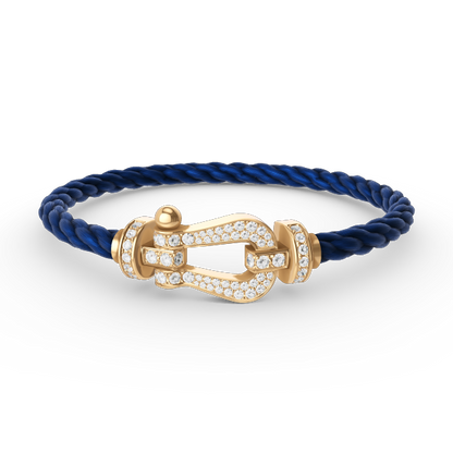 [LUXE]FORCE PULSERA DE ORO CON HERRADURA GRANDE Y DIAMANTES