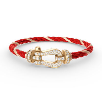 [LUXE]FORCE PULSERA DE ORO CON HERRADURA GRANDE Y DIAMANTES