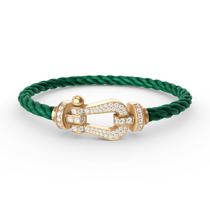 [LUXE]FORCE PULSERA DE ORO CON HERRADURA GRANDE Y DIAMANTES