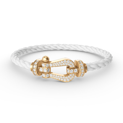 [LUXE]FORCE PULSERA DE ORO CON HERRADURA GRANDE Y DIAMANTES