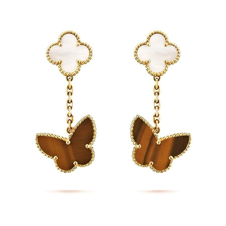 [Bloom] PENDIENTES DE TRAPEADOR DE OJO DE TIGRE CON MOTIVO DE MARIPOSA 2