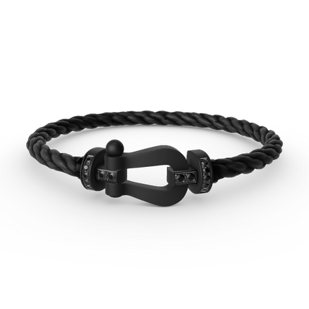 [LUXE]FORCE PULSERA SAMURAI NEGRA DE HERRADURA SERIE GRANDE