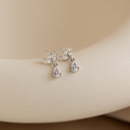 Pendientes colgantes de diamantes marquesa
