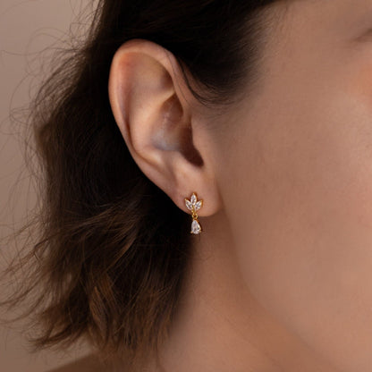 Pendientes colgantes de diamantes marquesa