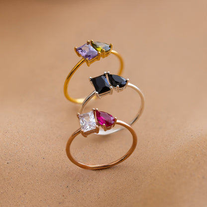Anillo de piedra natal Toi et Moi