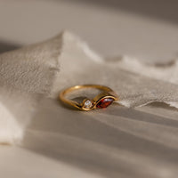 Anillo de piedra de nacimiento infinito Toi et Moi