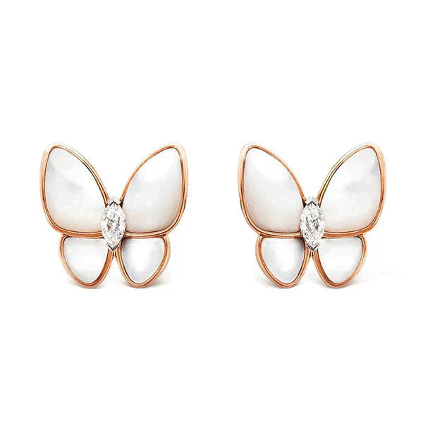 [LUXE]BUTTERFLY MOP DIAMOND EARRINGS