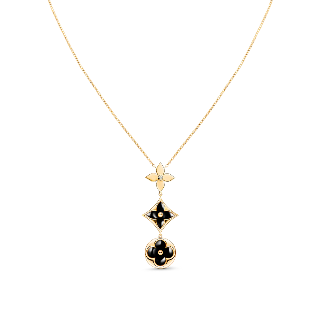 [LUXE]STAR AND SUN ONYX PINK GOLD NECKLACE