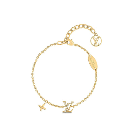 PULSERA DE ORO CON MOTIVO DE ESTRELLA Y LOGO [LUXE]