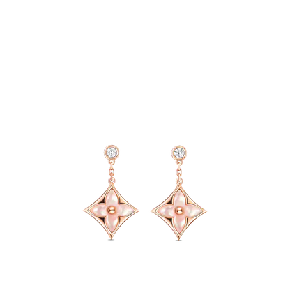 [LUXE] PENDIENTES DE LONGITUD CON DOBLE ESTRELLA EN ORO ROSA