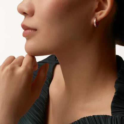 [LUXE] LOVE 3.3MM DANGLE HALF DIAMOND EARRINGS