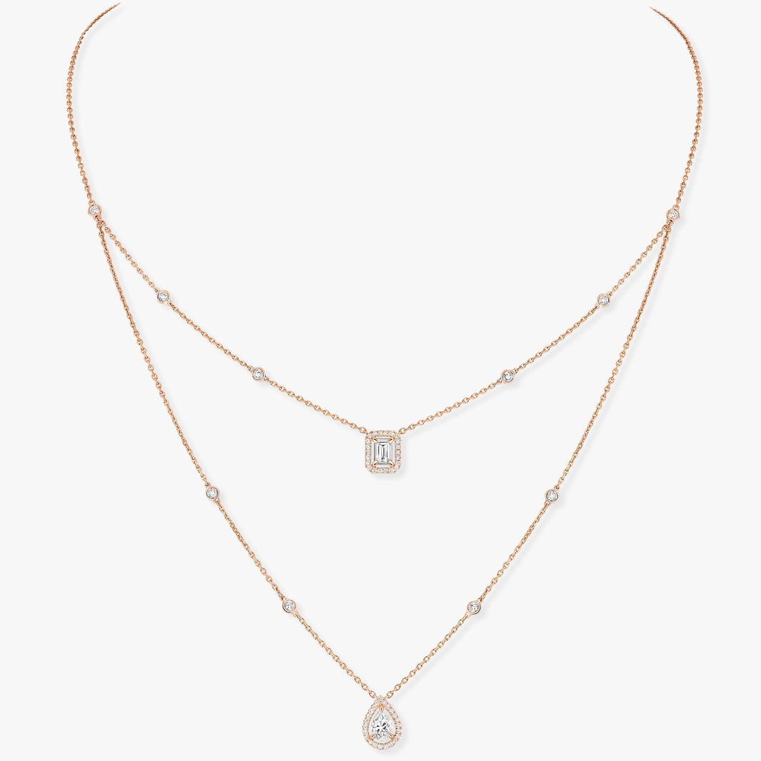 [LUXE] MY TWIN 2 ROW DIAMOND NECKLACE