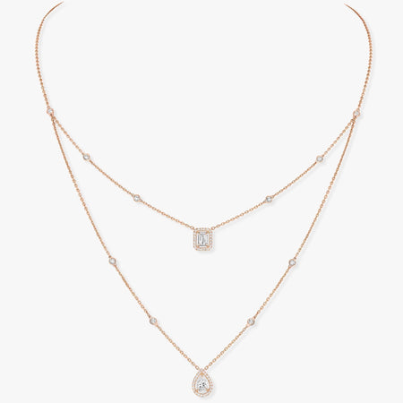 [LUXE] MY TWIN 2 ROW DIAMOND NECKLACE