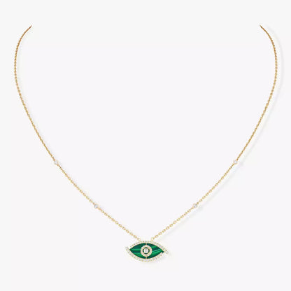 [LUXE] Lucky Eye Diamond Necklace in Rose Gold and Turquoise