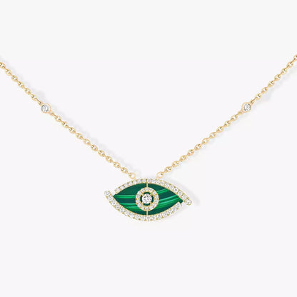 [LUXE] Lucky Eye Diamond Necklace in Rose Gold and Turquoise