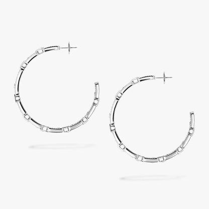 [[LUXE] Move Link Diamond Hoop Earrings
